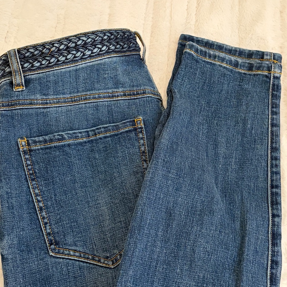 CAbi Blue Denim Jeans  with Braided Accent